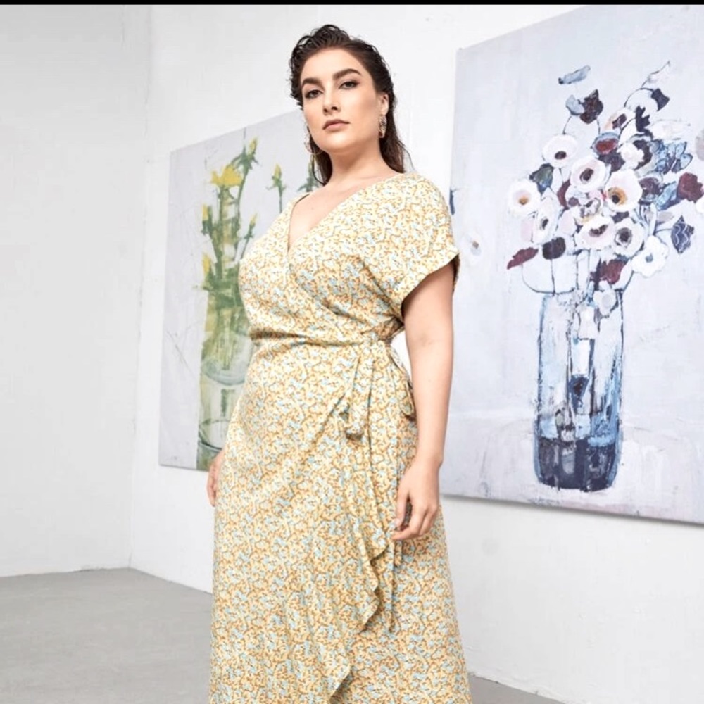 NEW NEW NEW! Shein floral ankle-length wrap dress.